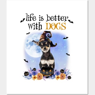 Chihuahua Witch Hat Life Is Better With Dogs Halloween Posters and Art